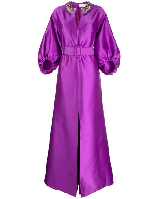 Sachin & Babi Purple Olympia Crystal-embellished Gown