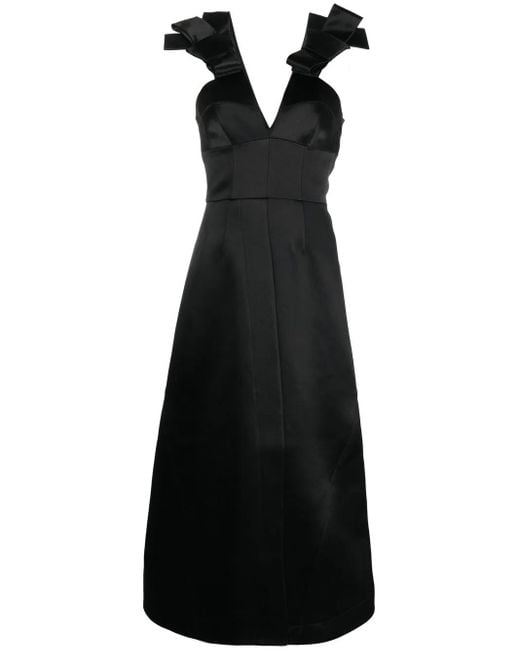 Jil Sander Black Bow-Detail Midi Dress