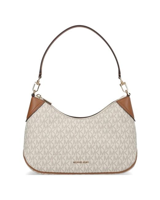 MICHAEL Michael Kors White Medium Jet Set Logo Shoulder Bag