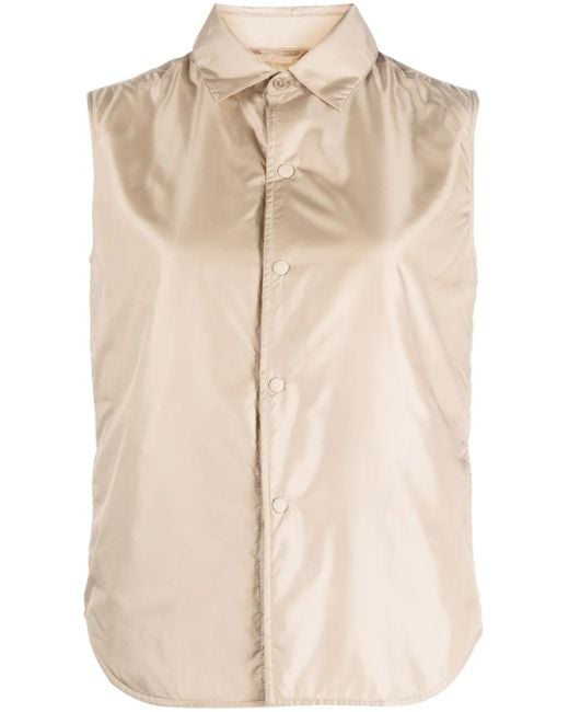 Aspesi Natural Shimmer Press-Stud Fastening Gilet