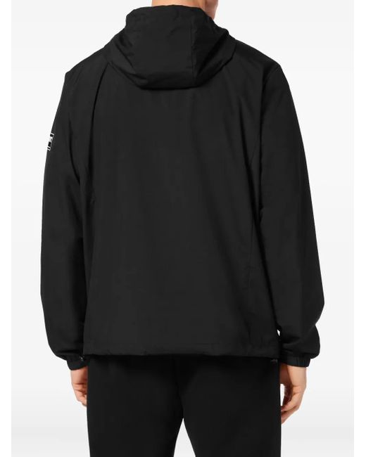 Philipp Plein Black Zip-Up Windbreaker Jacket for men