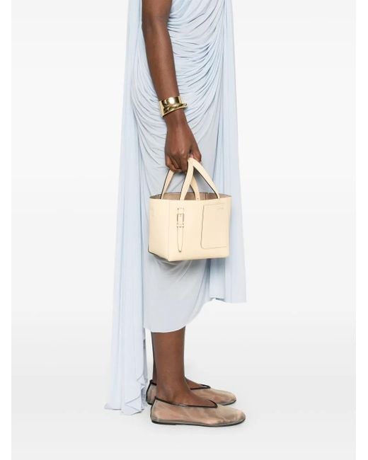 Valextra Womens Natural Micro Bucket Tote Bag