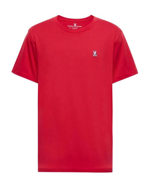 Psycho Bunny Red Cotton T-Shirt for men