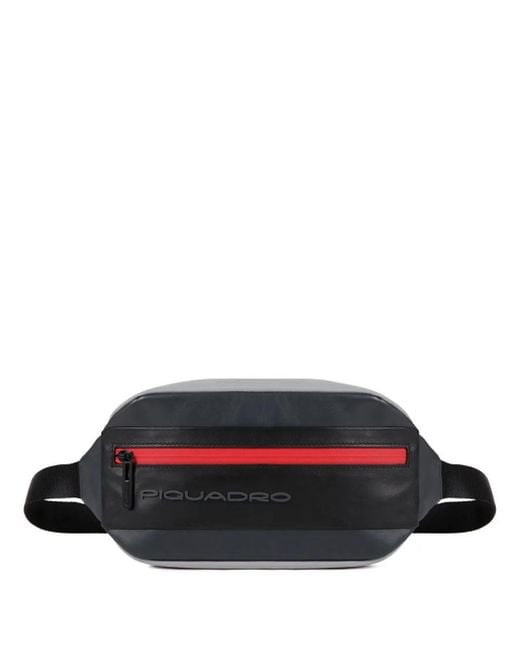 Piquadro Black Gürteltasche mit Applikation