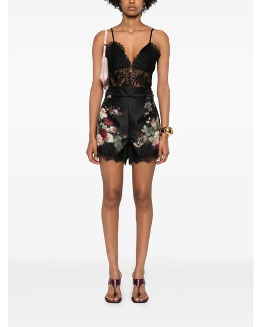 Zimmermann Black Lace Teddy Bodysuit