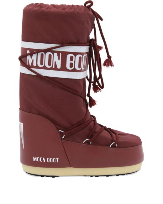 Moon Boot Red Logo-Print Snow Boots