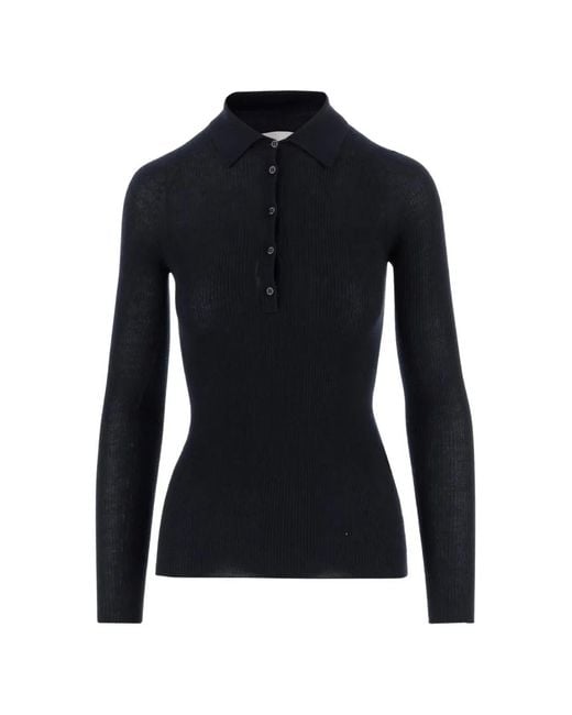 Sa Su Phi Black Knitted Polo Top