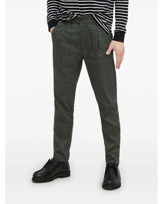 Drykorn Black Pleated-Pocket Trousers for men