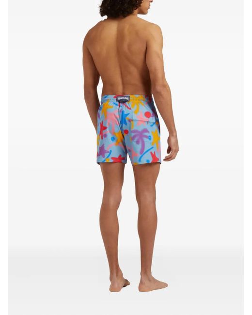 Vilebrequin X Palm Angels Spray Paint Swim Shorts in Blue for Men