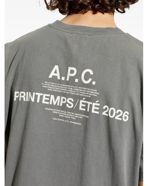 A.P.C. Gray Short-Sleeved T-Shirt for men