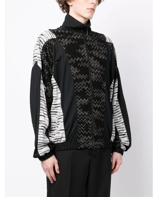Missoni Black Zig Zag Zip-Up Jacket for men