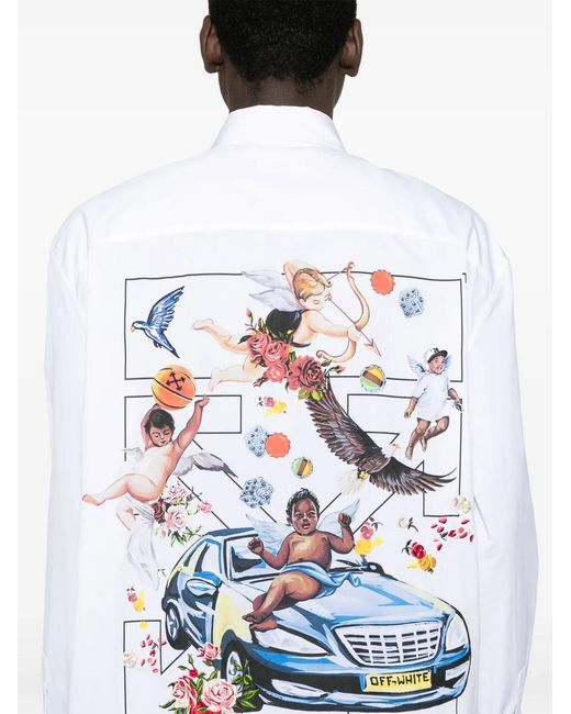 Off-White c/o Virgil Abloh White Off 'Fresco Arrow Popl' Overshirt for men