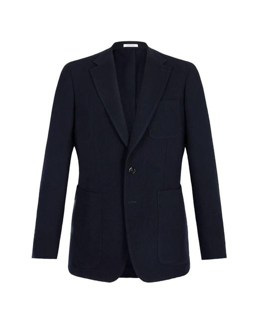 Fursac Blue Wool Single-Breasted Blazer for men