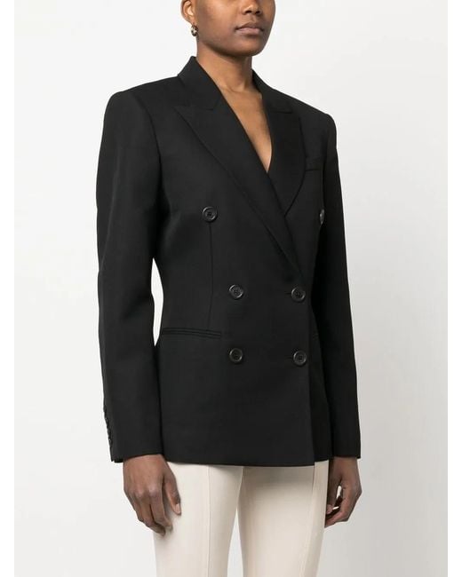 ARMARIUM Black Myra Double-Breasted Wool Blazer
