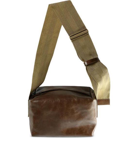 Uma Wang Metallic Medium Leather Shoulder Bag