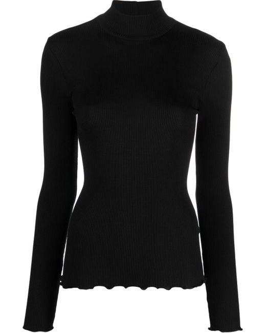 Jersey con cuello vuelto y borde festoneado Givenchy de color Black