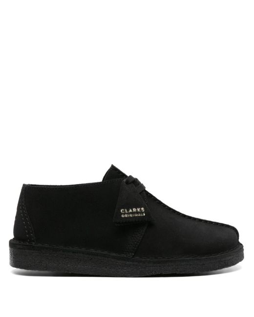 Clarks Black Panelled Suede Derby Shoes for men