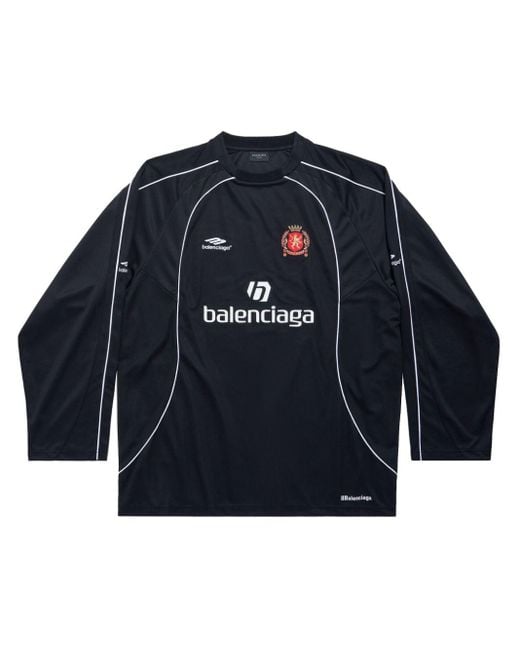 Balenciaga Blue Soccer Long-sleeve T-shirt for men