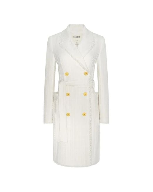 L'Agence White Cooper Tweed Coat