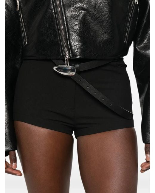 Frankie Shop Black Belt-Loops Shorts
