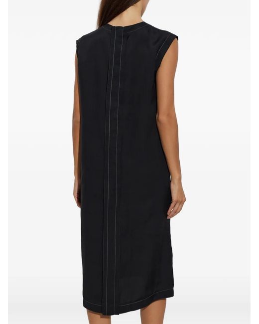 Marni Black Contrast-Trim Sleeveless Midi Dress
