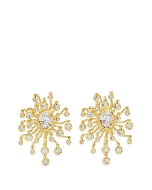 Alexis Metallic Asterales Modernist Crystal-Embellished Earrings