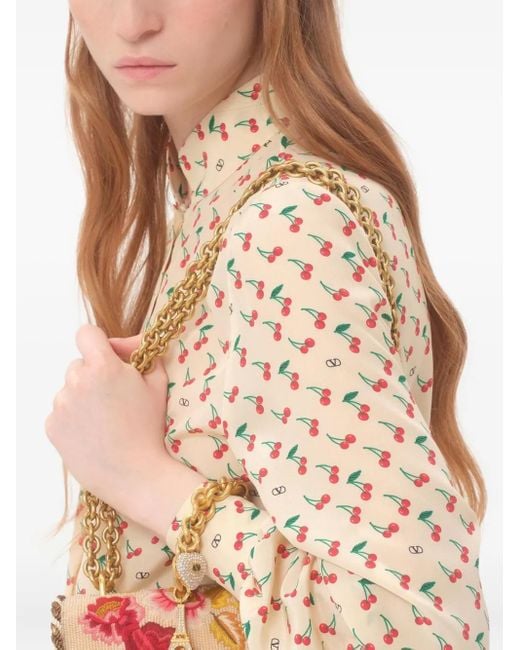 Valentino Garavani Natural Cherryfic-Print Shirt