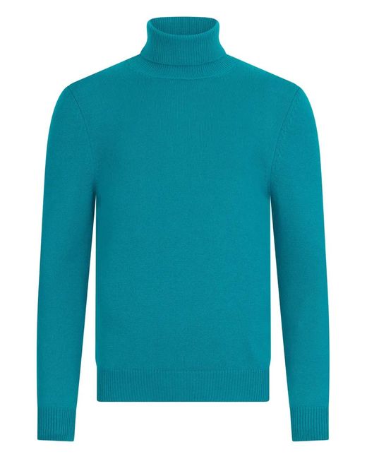 Malo Blue Roll-Neck Sweater for men
