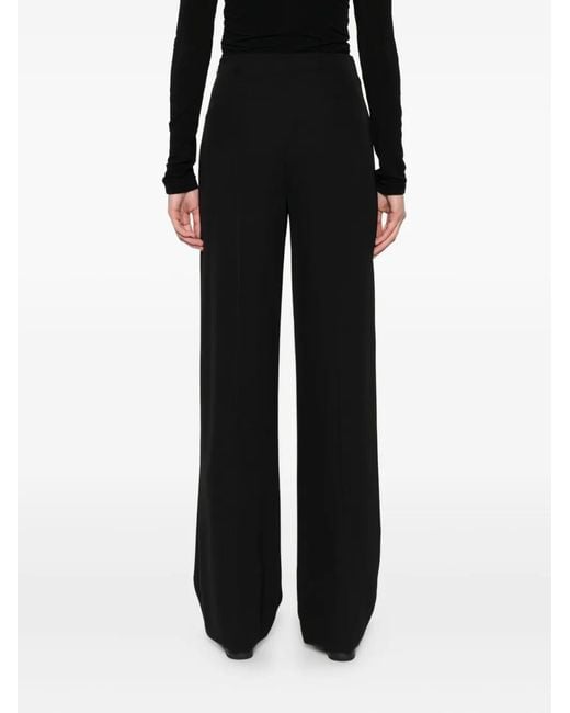 Patrizia Pepe Black High-Waist Straight-Leg Trousers
