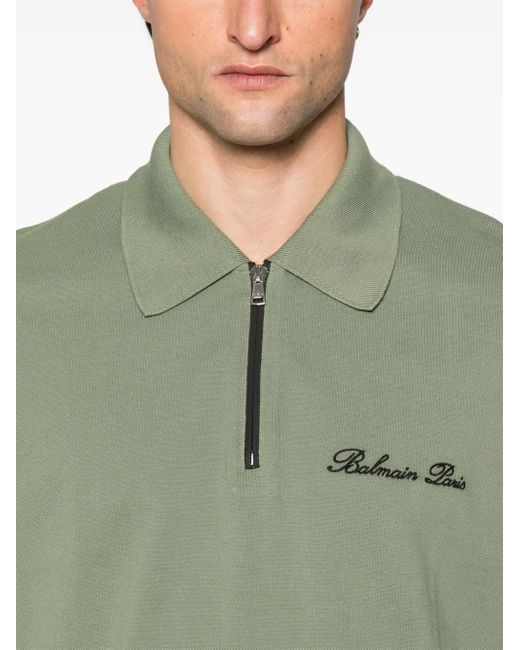Balmain Green Classic T-Shirt And Polo for men