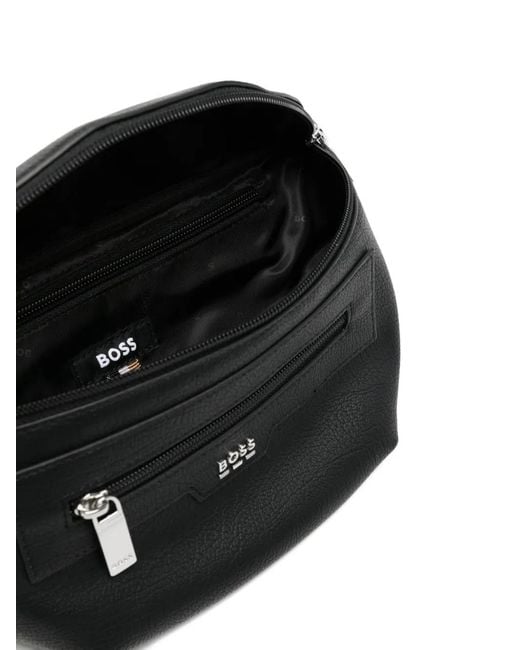 Boss Black Zip Logo Belt Bag for men