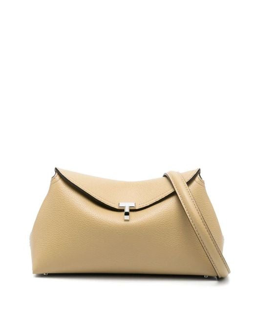 Totême Natural T-Lock Leather Clutch Bag