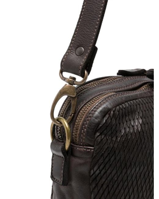 SOMMET Black Arlo Petalino Textured Leather Shoulder Bag