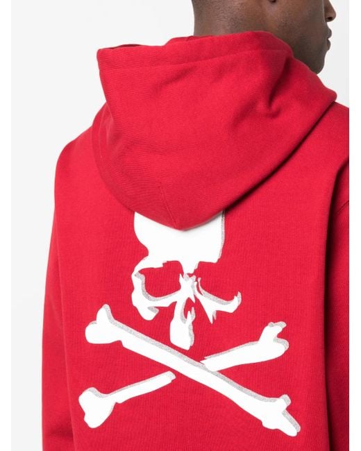 Mastermind Japan Red Logo-Print Cotton Hoodie for men