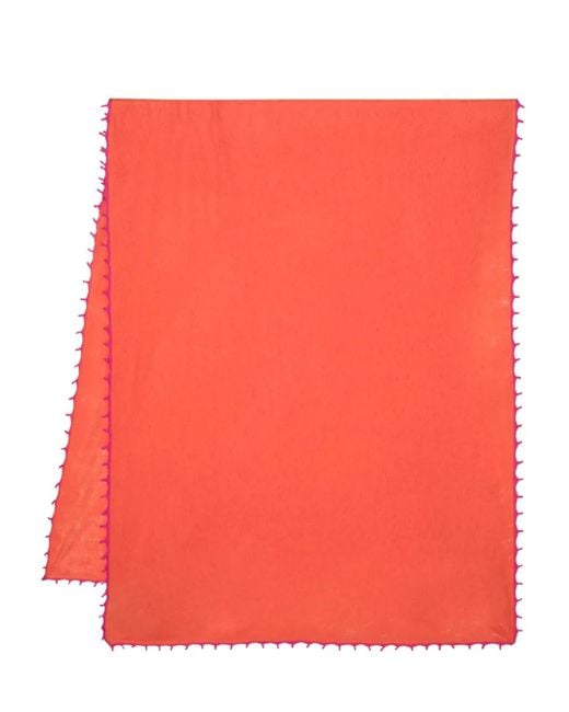 Mouleta Red Rectangle-Shape Cashmere Scarf