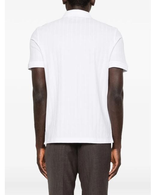 Boss White Polo Rayé H-Parlay for men
