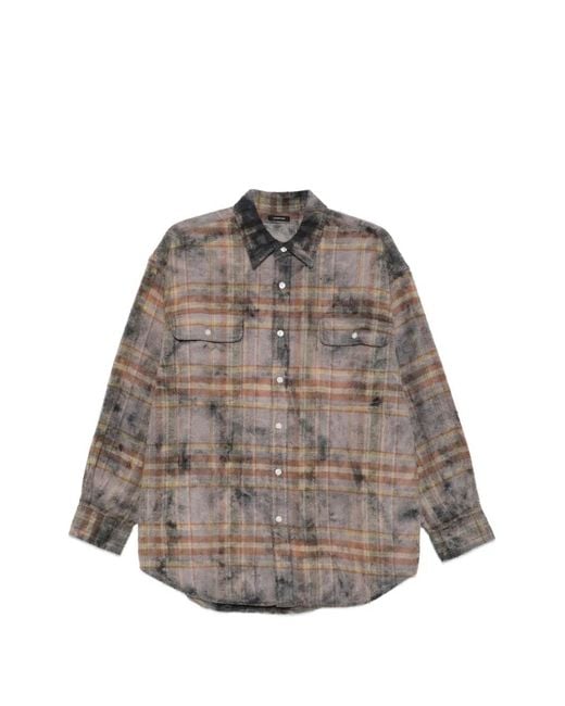 R13 Gray Plaid Shirt