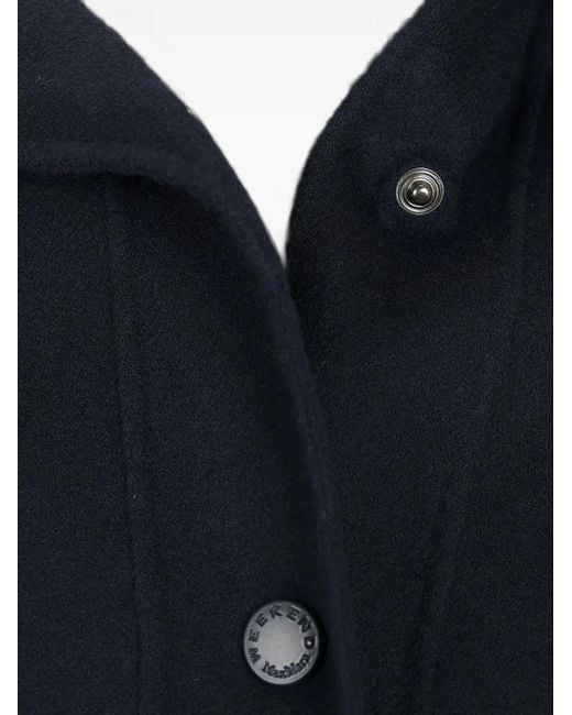 Weekend by Maxmara Blue Veste En Laine À Capuche