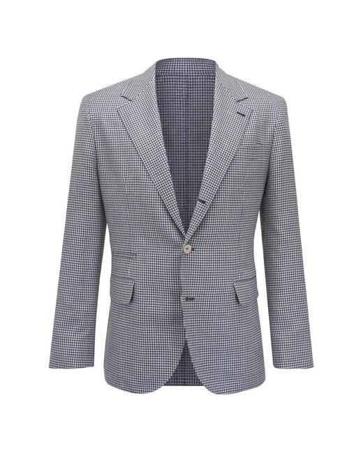 Brunello Cucinelli Blue Houndstooth Button Blazer for men