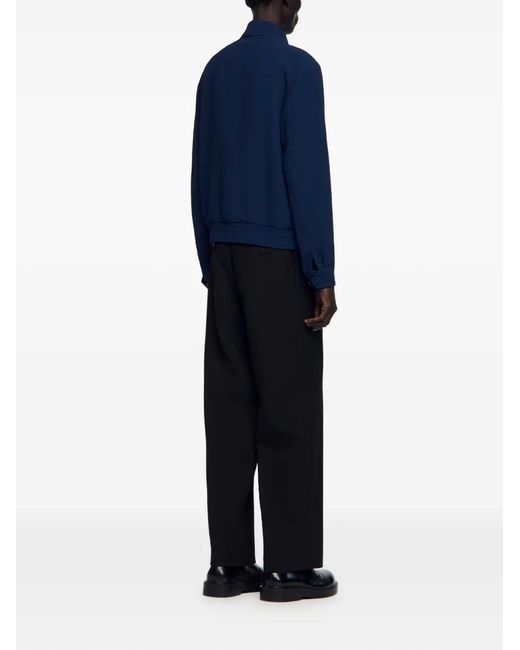 Sandro Blue Textured Zip-Up Jacket for men