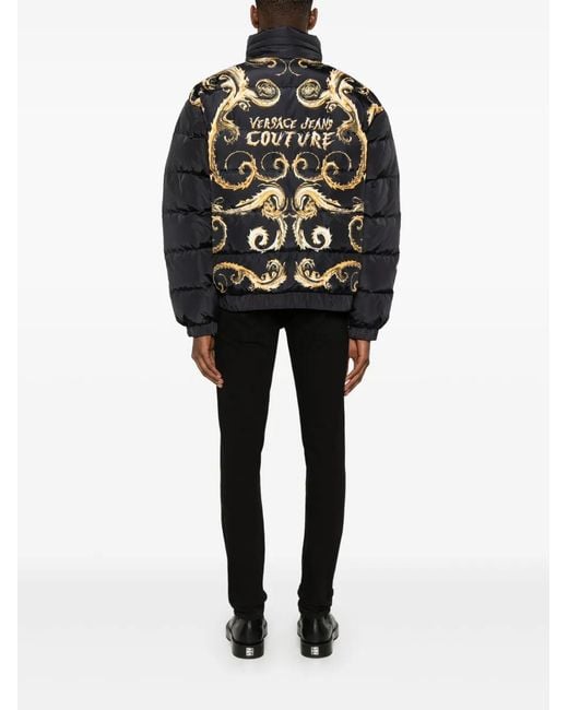 Versace Jeans Couture Black Logo-Print Jacket for men