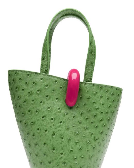Jacquemus Green Kleine The Bambola Tasche Mit Straußen-Effekt