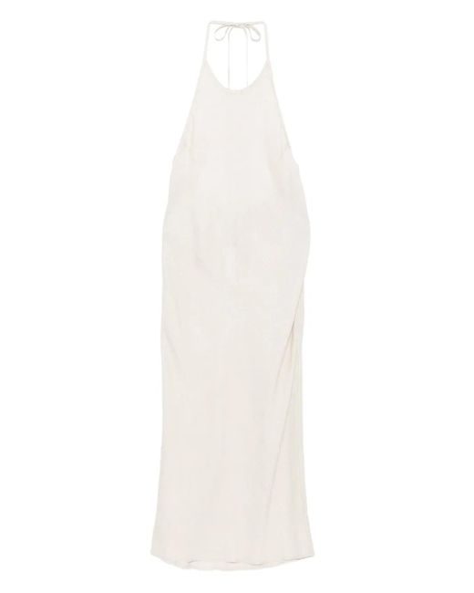 James Perse White Halter Linen Dress