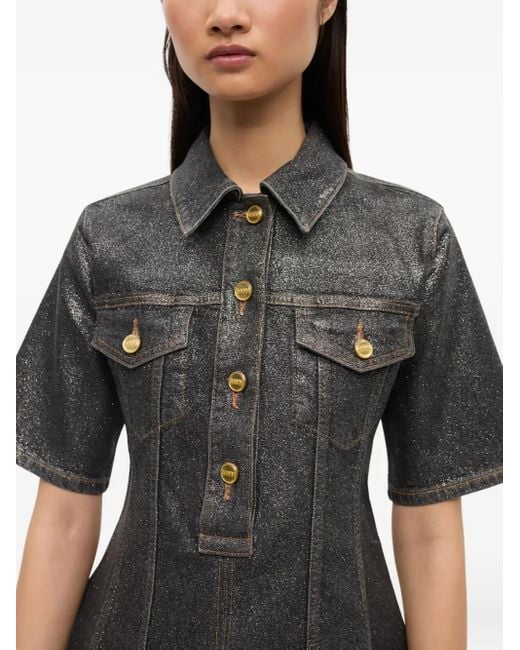 Ganni Black Denim Mini Dress