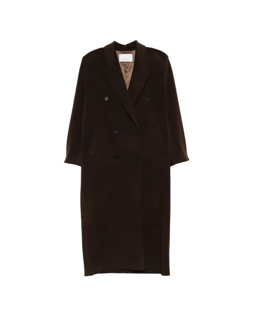 Frankie Shop Black Gaia Double-Breasted Coat