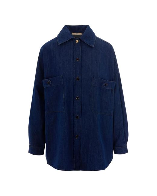 Sessun Blue Patch-Pocket Denim Shirt