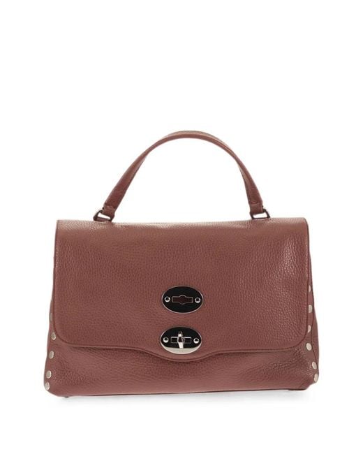 Zanellato Purple Postina Daily Small Hammered-Leather Tote Bag