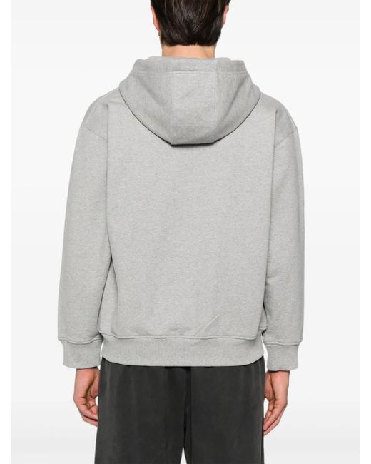 MARINE SERRE Gray Crescent Moon Zip-Up Hoodie