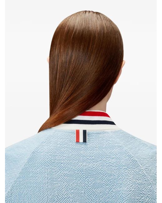 Thom Browne Blue Rwb-Stripe Bomber Jacket