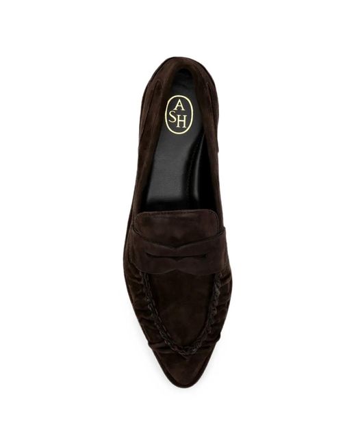 Ash Brown Babe Ruched Penny Loafers